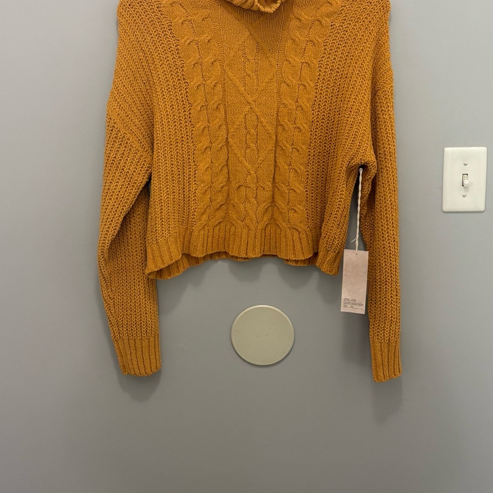 Macy's Golden Cable Knit Turtleneck Sweater - Picture 2 of 7
